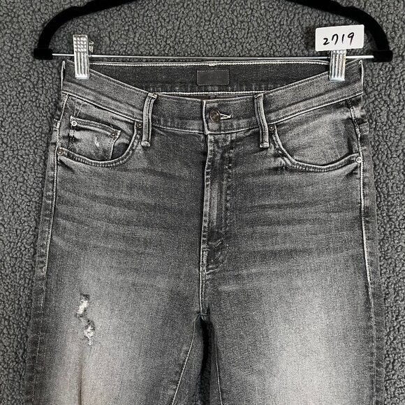 Mother The Insider Crop Step Chew Jeans - Women's Size 27 - Gray - Picture 2 of 10